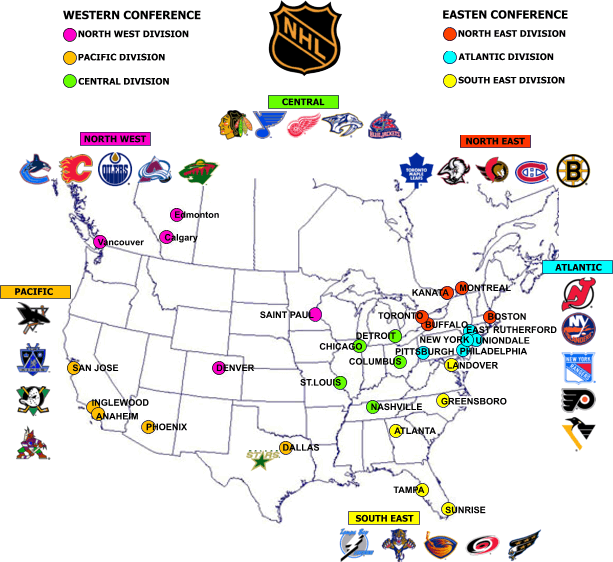 Nhl Conference Map